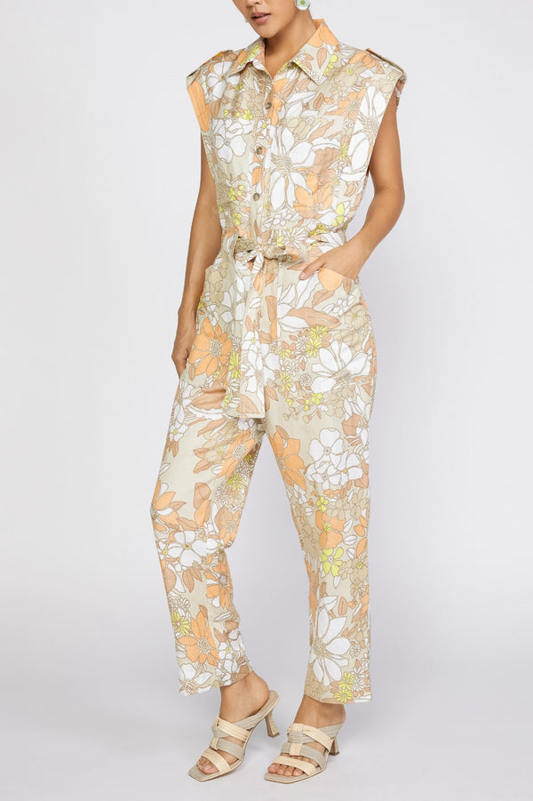 Floral Utility Jumpsuit