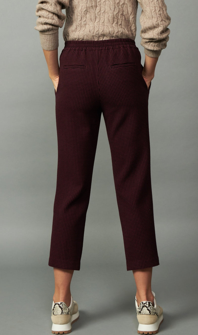 Houndstooth Pattern Back Elastic Pant