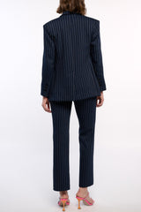 Pinstriped Bootcut Pants (Navy or Yellow)