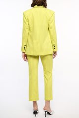 Pinstriped Bootcut Pants (Navy or Yellow)