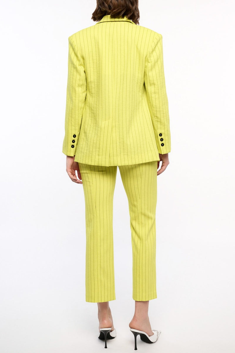 Pinstriped Bootcut Pants (Navy or Yellow)