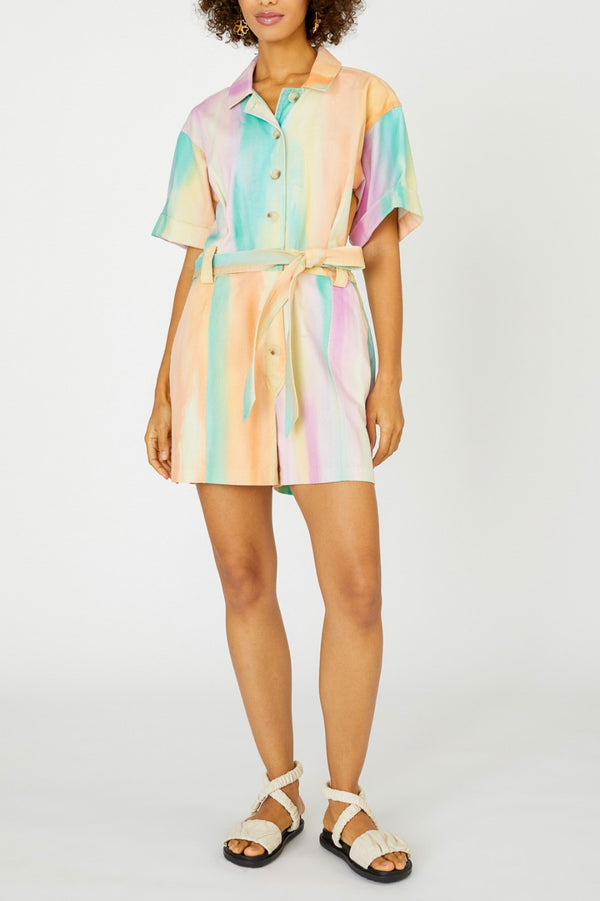 Pastel Gradation Printed Romper