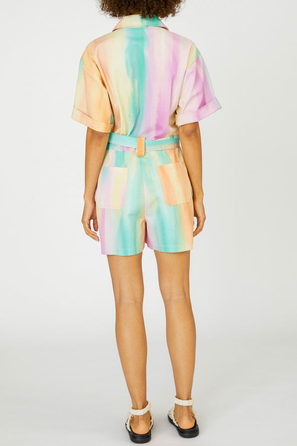 Pastel Gradation Printed Romper