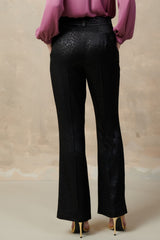Leopard Jacquard Flared Pants
