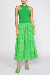 Cross Halter Textured Dress
