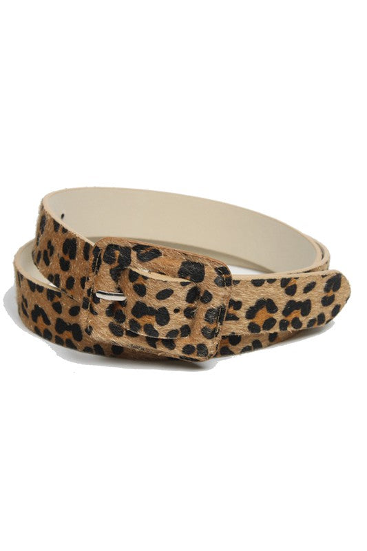 Leopard Square Buckle Belt