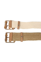 Elastic Square Buckle Belt (Cream, Khaki)