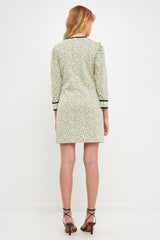 Contrast Binding Floral Dress