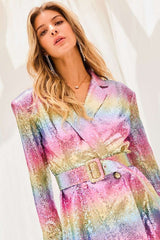 Pink Multi Sequin Dress