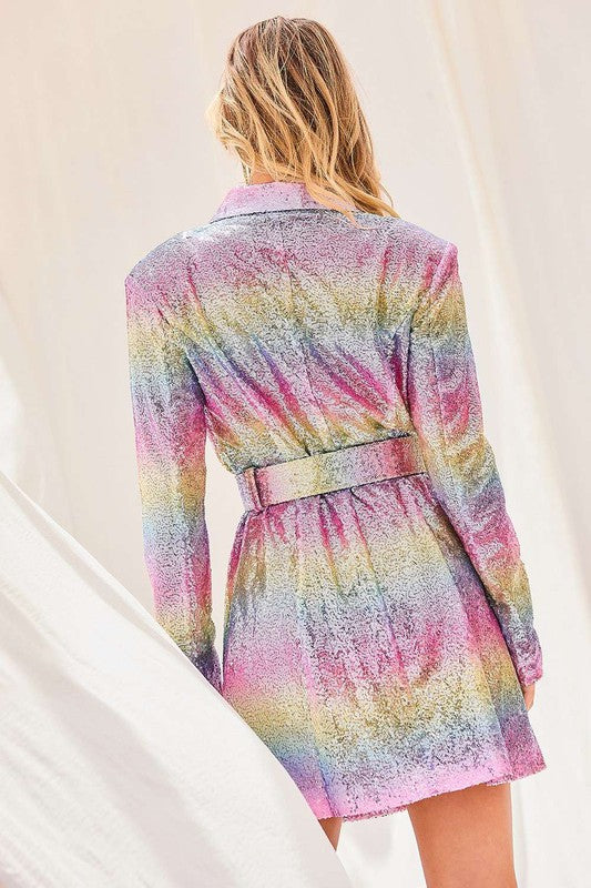 Pink Multi Sequin Dress