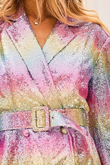 Pink Multi Sequin Dress