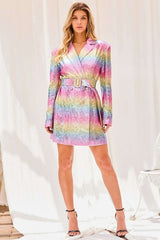 Pink Multi Sequin Dress