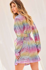 Pink Multi Sequin Dress
