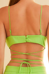 Neon Green Chest Pockets Solid Shirt