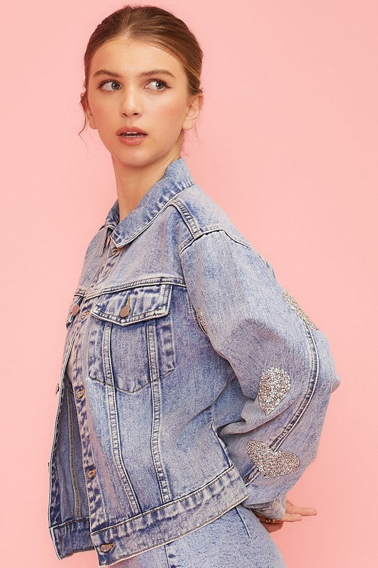 Heart Hotfix Denim Jacket
