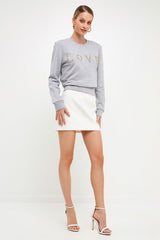 Lettering Beads Sweatshirt (Pink or Grey)