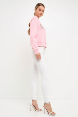 Lettering Beads Sweatshirt (Pink or Grey)