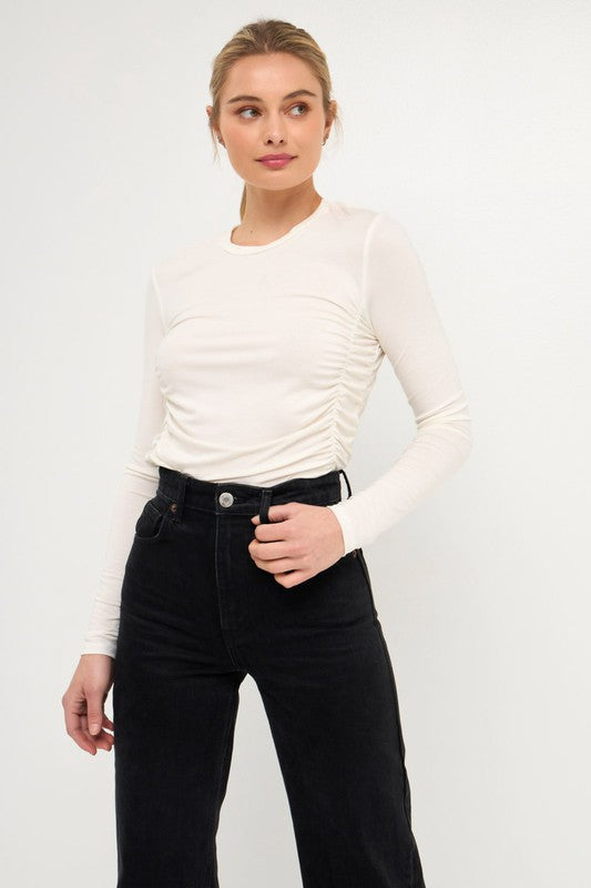 Ruched Side Knit Top