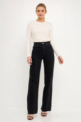 Ruched Side Knit Top