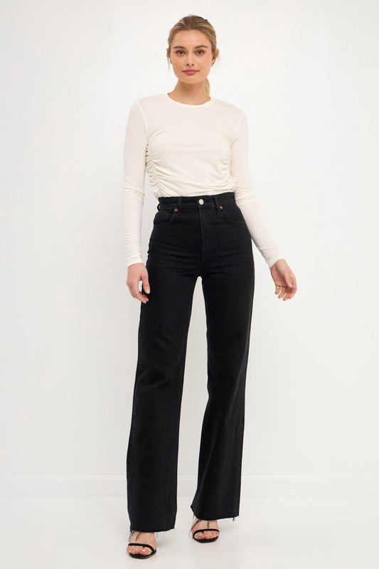 Ruched Side Knit Top