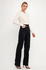 Ruched Side Knit Top
