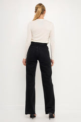Ruched Side Knit Top