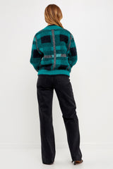 Check Cardigan Sweater (Camel or Green)