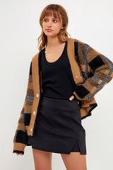 Check Cardigan Sweater (Camel or Green)