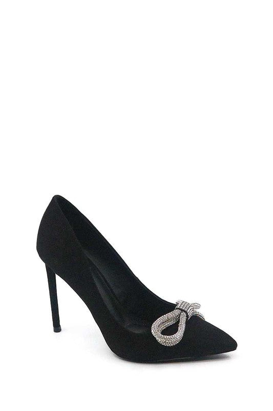 Chic Rhinestone Heel (Black and Clear)