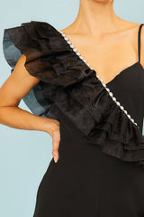 Organza Contrast Pearl Trim Jumpsuit