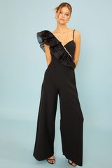 Organza Contrast Pearl Trim Jumpsuit