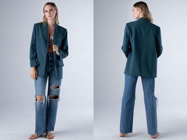 Single Button Knit Blazer