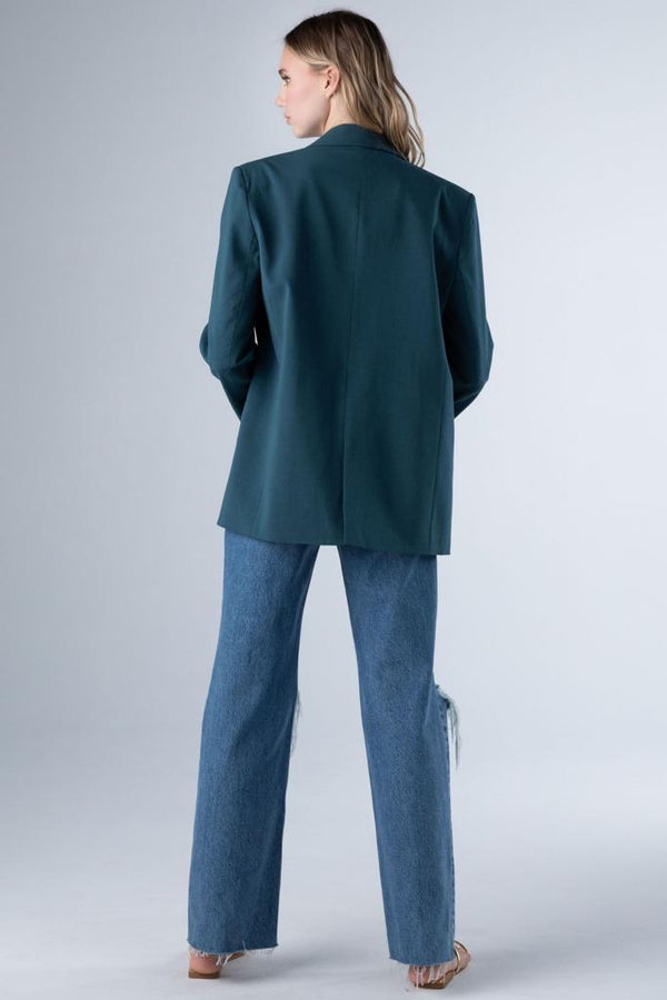 Single Button Knit Blazer