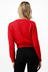 Sweetheart Cardigan With Heart Buttons (Blk or Red)