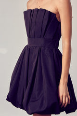 Pleated Strapless Dress