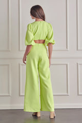 O'Ring Detail Cutout Jumpsuit (Pink or Lime)