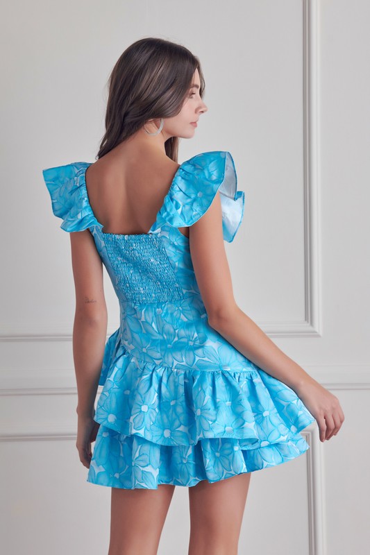 Spring Blue Ruffle Dress
