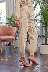 Pu Material Jogger Pants
