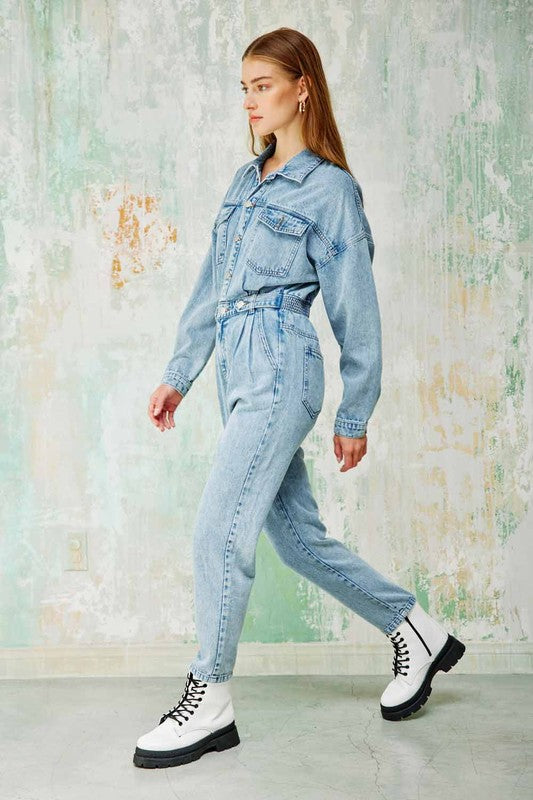Denim Utility Jumpsuit