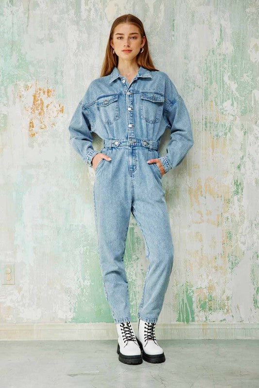 Denim Utility Jumpsuit