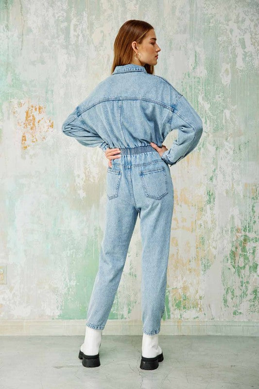 Denim Utility Jumpsuit