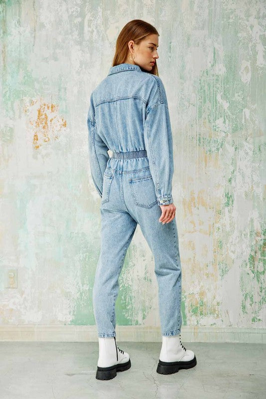 Denim Utility Jumpsuit