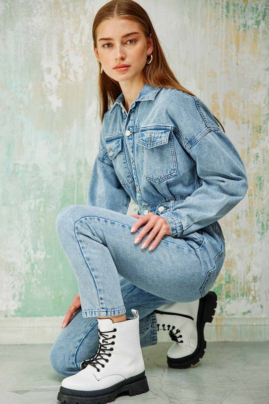 Denim Utility Jumpsuit