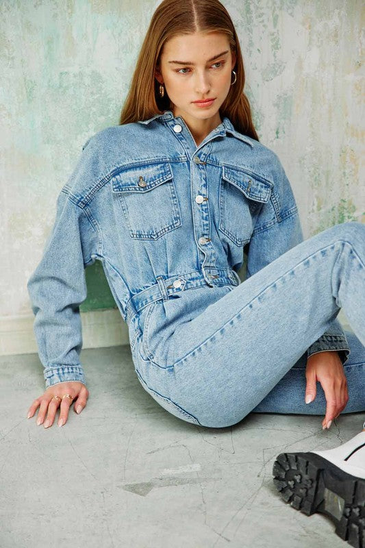 Denim Utility Jumpsuit