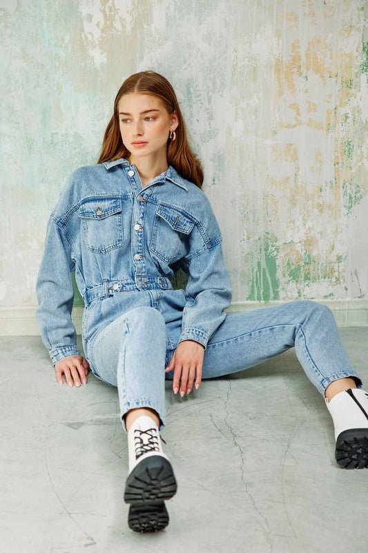 Denim Utility Jumpsuit