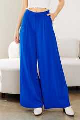 Flowy Wide Leg Trousers (Blue or Violet)