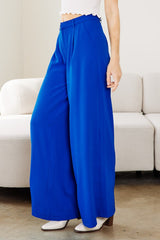Flowy Wide Leg Trousers (Blue or Violet)