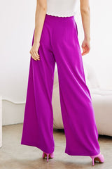 Flowy Wide Leg Trousers (Blue or Violet)