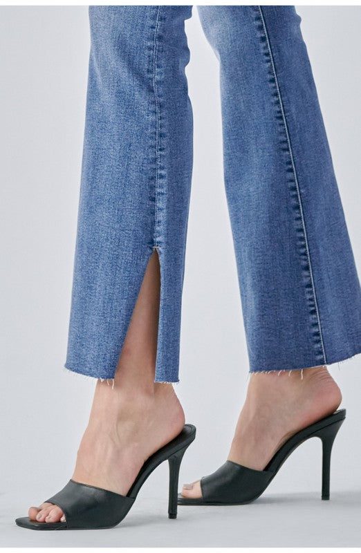 High Rise Flare With Side Slit