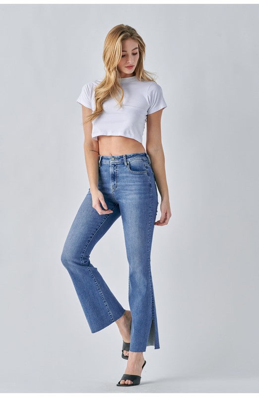 High Rise Flare With Side Slit